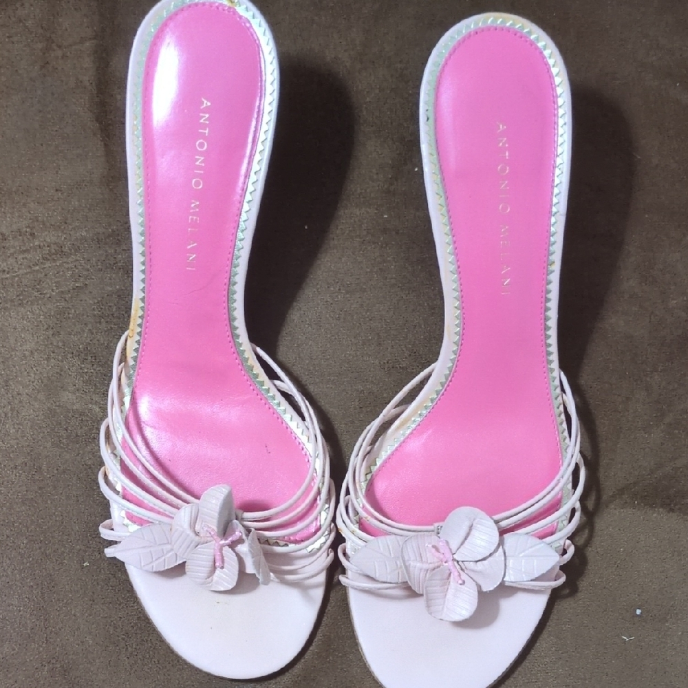 ANTONIO MELANI Pink Floral Heels